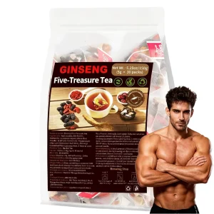 Chinese Natural Herbal Male Fertility Ginseng Maca Energy Tea Five Treasure Raw Bag