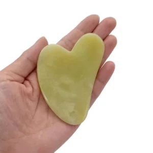 Chinese Natural Jade Heart Gua Sha Stone Facial Lifting Massage Scraper TCM Skin Care Anti Aging Salon Spa Accessory