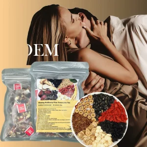 Chinese Organic Cleansing Detox Liver Kidney Repair Vitality Energy Herbal Tea Ginseng Men Fertility Ginseng Five Treasures Tea