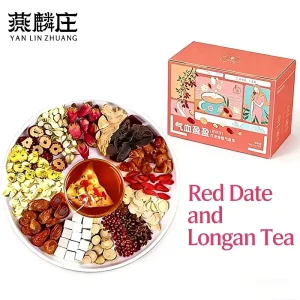 Chinese Organic Women’s Nourishing Herbal Slimming Tea Vitamins Sugar Free Low Fat Red Date Longan Goji Rose Adults Box