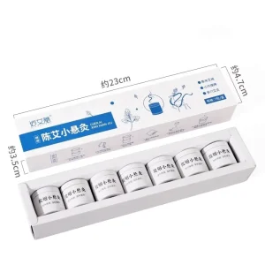 Chinese Self Adhesive Suspended 7pcs Mini Moxibustion Stick Box Portable Self Use Slight Smoke Moxa Burner