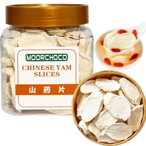Chinese Yam Slices Pure Natural Herbal Medicine Dried Tiegun Shan Yao 8.81oz 250g Jar For Soup & Tea Brewing
