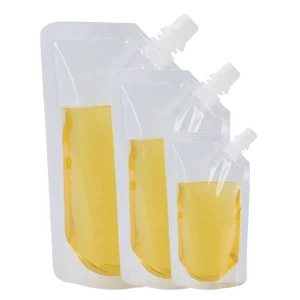 Clear Stand up Spouted Pouches Model 006 Resealable Food Soup Bags Disposable Packaging for Beverages Traditional Chinese