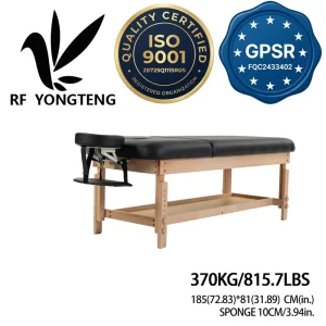 Commercial Fixed Massage Bed with Adjustable Backrest Premium Beech Wood for Hotel Gym Accept Customization