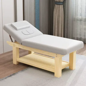 Commercial Solid-Wood Beauty Bed for SpasWooden Massage Table Chest Opening for Traditional Chinese Medicine Tuina