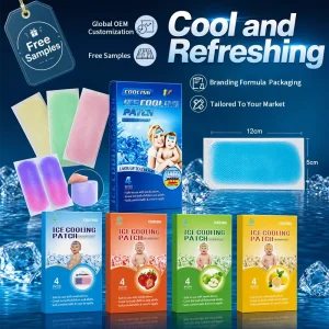 Cooling Gel Patch Natural Herbal Cooling Patch Soft Gel for Kids