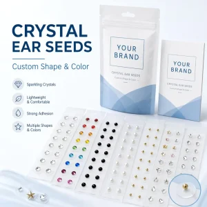 Crystal Ear Sticker Auricular Patch Seeds for Beauty Salon and Spa Use with Custom Brand Packaging