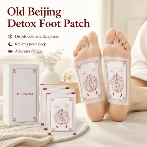 Custom Ginger Foot Patch Medicated Plaster Bamboo Vinegar Detox Pad for Sleep Aid Stress Relief Herbal Plaster Private Label CE