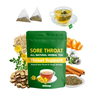 Custom Label Organic Throat Herbal Tea Support Throat Health Tea Sore Throat Support Tea