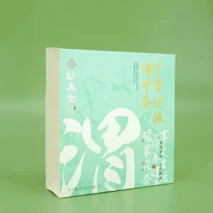 Custom Light Green Oriental Print Rigid Gift Box for Canned Chinese Herbal Mixed Tea Packaging