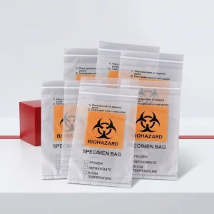 Custom Printed Biohazard Specimen Transport Bag With Zip Seal Closure