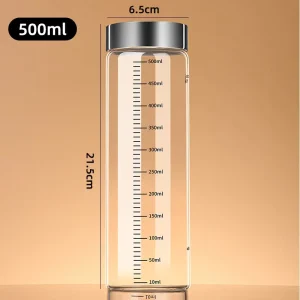Custom Printing Logo High Borosilicate Glass Chinese Medicine Bottle 75ml-500ml Stainless Steel Screw Cap Dishwasher Safe