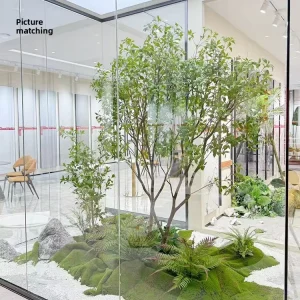 Custom Simulation Red and Green Maple Tree Large OED/ODM Landscaping Artificial Trees Display Semi-Handmade Artificial Plants