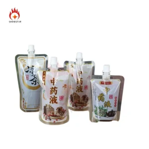 Customized Resealable Stand up Clear Chinese Medicine and Liquid with Heating and Preservation Transparent Plastic Packing Liquid Bag