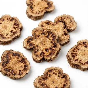 Dried Atractylodes Lancea Rhizoma Slices with Cinnabar Spots for Herbal Tea and Dampness Relief