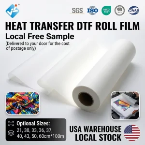 Dtf Film Roll 21cm 37cm Single Double Side Hot Peel 15inch 13inch Inches Matte Dtf Film for Inkjet Printer Printing