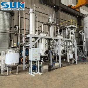 Easy to Operate 6000kg/h Steam Powered Vacuum Falling Film Evaporator with Vacuum Pump for Bone Soup