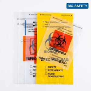 Factory Biohazard LDPE Specimen Transport Bag Plastic Zipper Ziplock Sample Collection Packaging for Lab Hospital Clinic