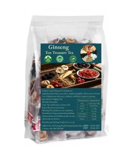 Factory Direct Private Label OEM Ginseng 10 Treasure Herbal Tea Bags 100g Support Daily Vitality Support Blend