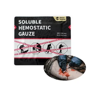 Factory Price Surgical Consumables Hemostatic Gaze Ce Surgical Absorbable Hemostat 100% Cotton Far Infrared Class I 3.9*3.9inch