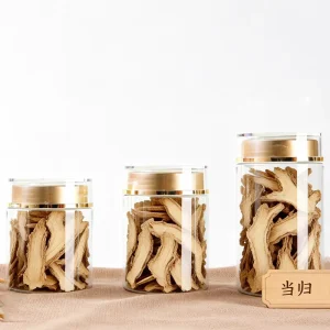 Factory Supply 390ml Wide-Mouth PET Clear Plastic Jars Food-Grade Airtight Lidded Container for Chinese Herbal Slice Packaging