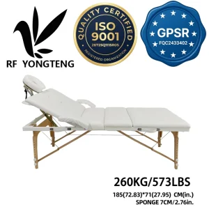 Folding Massage Beds Beech Wood PU Material for Spa Centers and Massage Parlors