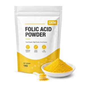 Food Grade Folic Acid Powder Vitamin B9 Supplement Ingredient OEM ODM Private Label Manufacturer Supply