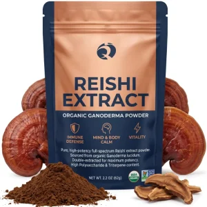 Ganoderma Lucidum Reishi Mushroom Extract Powder Polysaccharides Triterpenes Anti-Fatigue Sleep Support Health Food Ingredient