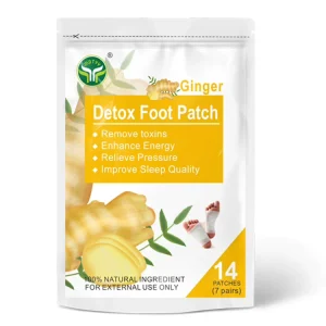 Ginger Bamboo Vinegar Detox Foot Patch Pads with Natural Herbal Ingredients for Effective Detox & Immunity Support