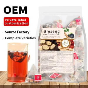Ginseng Five Treasure Tea 5g Hot Selling Chinese Natural Herbal Tea for Women & Men 30 Bags
