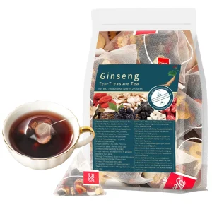Ginseng Ten Treasures Detox Tea for Women Men Chinese Natural Herbal Kidney Cleanse 6 Precious Ingredients Flavor Tea