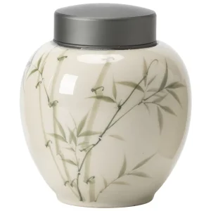 Hand Painted Bamboo Chinese Style Ceramic Tea Canister Customized