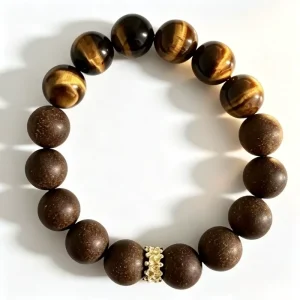 Handmade Agate Jade Metal Incense Bead Vintage Unisex Beaded Bracelet Zhejiang Holiday Gift Daily Jewelry