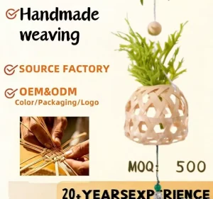 Handwoven Bamboo Wormwood Sachet Natural Chinese Herbal Moxa Hanging Pendant Handmade Traditional Chinese Dragon Boat Festi