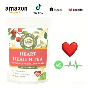 Heart Health Organic Natural Herbs Tea Blend for Cardiovascular Support & Blood Pressure Balance
