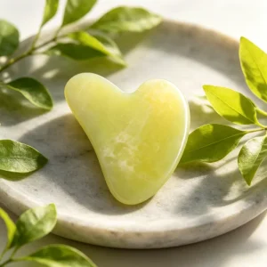 Heart Shaped Xiuyan Jade Gua Sha Scraper OEM Private Label Facial Massage Tool Reduce Puffiness Wrinkle Spa Skincare Stone