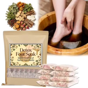 Herbal Foot Soak Chinese Herbal Lymphatic Drainage Ginger Mugwort Foot Bath Foot Soak for Remove Toxins Relieve Fatigue Dispel