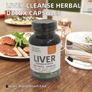 Herbal Stomach Support Liver Cleanse Detox Capsules Milk Thistle Dandelion Root Turmeric Supplements 70 Capsules Adult
