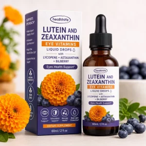 Herbal Supplement Lutein And Zeaxanthin Eye Vitamins Liquid Drops With Bilberry