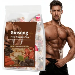 Herbal Tea Bags Ginseng Maca Five Treasures Kidney Tonifying Tea for Men’s Energy Strength