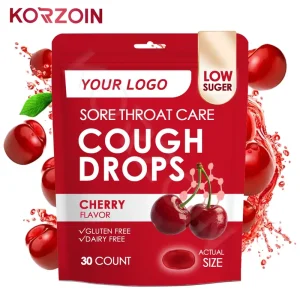 Herbal Throat Lozenge Cherry Drops Sugar Free Chinese Mint Hard Candy Sweets Chinese Cough Drops Manufacturer