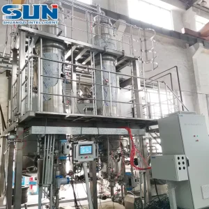 High Efficiency Double Effect Falling Film Evaporator for Chili Sauce with Steam Thermal Energy Saving Stainless Steel