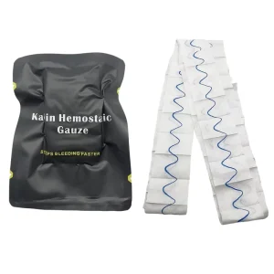 High quality CE Emergency Trauma Kaolin Hemostatic Gauze Z fold Consumables Hemostatic Surgery Gauze Bandage White 100% Cotton