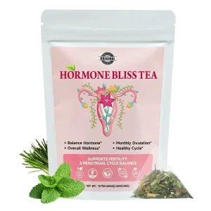 Hormone Bliss Feminine Health Womb Tea with Ginger Spearmint Ashwagandha Vegan Non GMO Gluten Free Bagged Tea