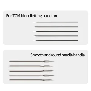 Huanqiu Reusable Non Sterile Stainless Steel Three Edged Needle for Acupuncture Treatment Class I 10pcs Bag for Body Use