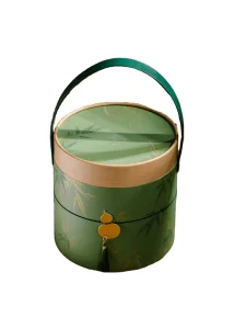 Hug Bucket Cylinder Jewelry Boxes New Chinese Gourd Design Leather Handle Tea Festival Gift Boxes Customized