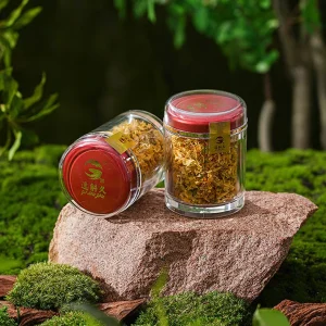 Huoshan Dendrobium Flower Tea Wooden Gift Box 2 Bottles Herbal Supplement