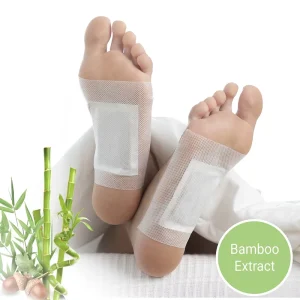 Improved Sleep & Circulation Reusable Bamboo Vinegar & Charcoal Detox Foot Patches 6x8cm Herbal Health Care Supplement