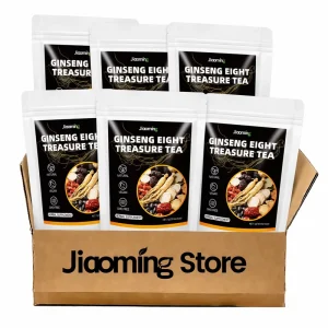 Jiaoming OEM Ginseng Maca Eight Treasure Tea Wolfberry Herbs Men’s Kidney Nourishing Fertility Health Six Treasure Herbal Tea