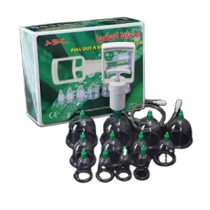JingKang Medical Chinese Vacuum Cupping Set 6 Cups Kit ABS Material Transparent Color Body Massage Therapy Healthy Suction CE